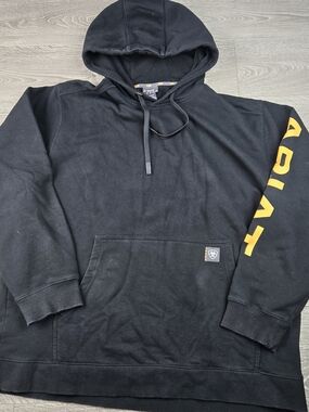 Ariat Rebar Men's Black Hoodie Pullover Hooded Sweatshirt Size XL